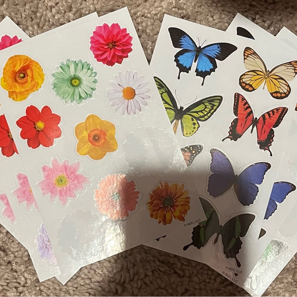 Colorful Flower and Butterfly Stickers